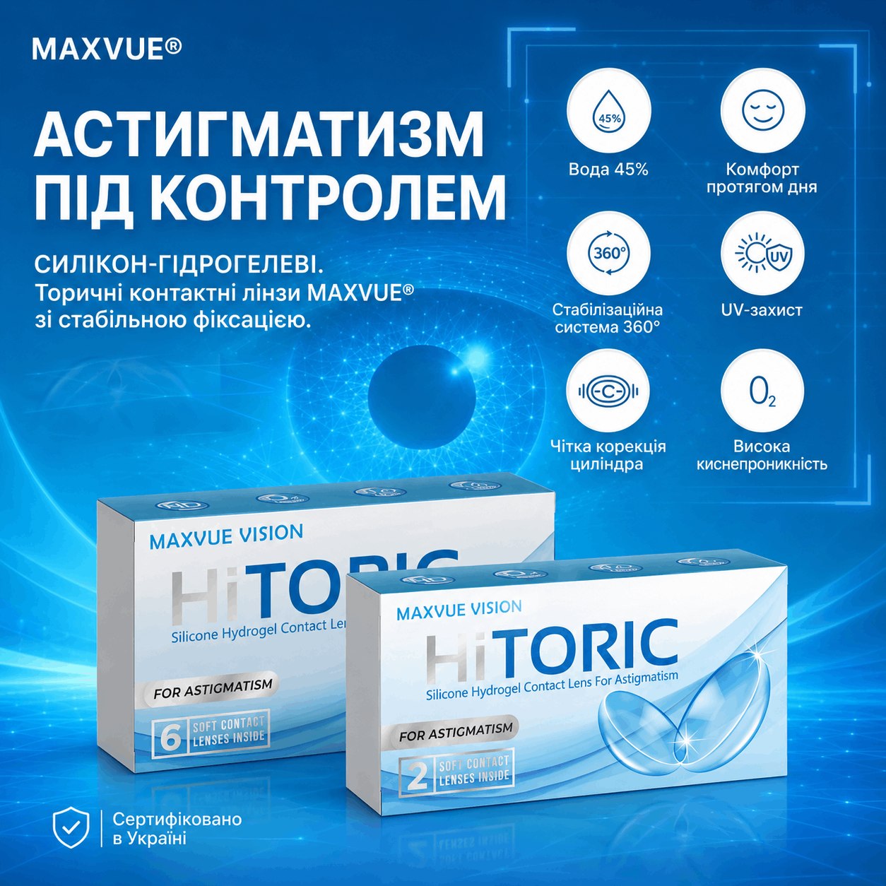 Контактні лінзи MAXVUE® прозорі лінзи для зору